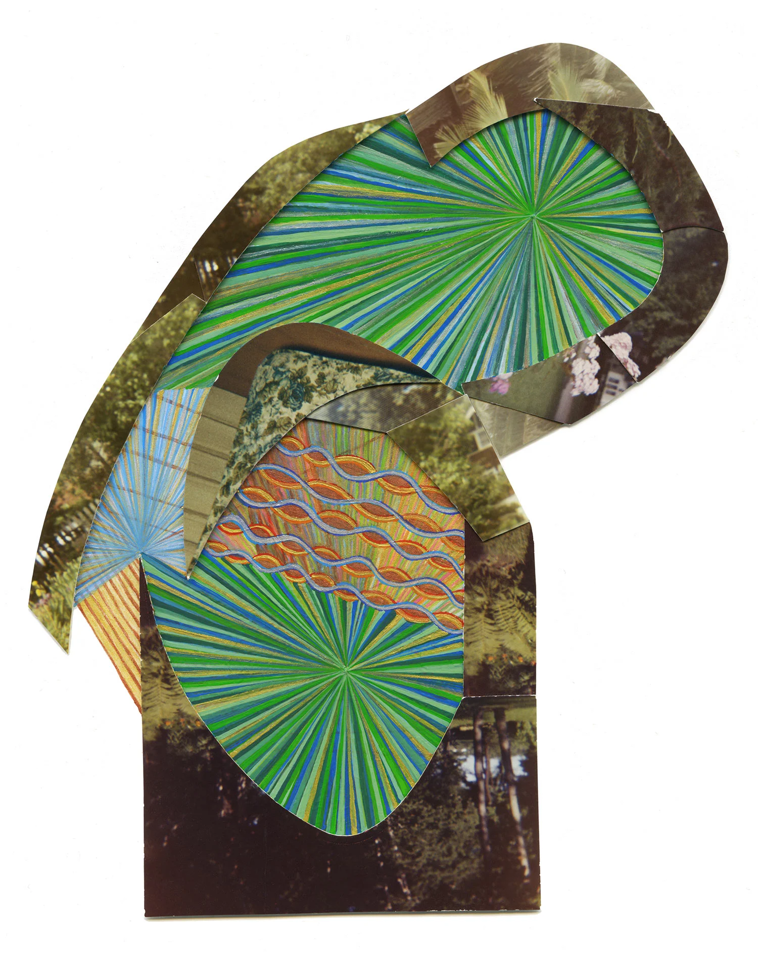   On each end up there , 2010  unique collage with vintage photos and gouache on paper  6.5 x 5.5 inches 