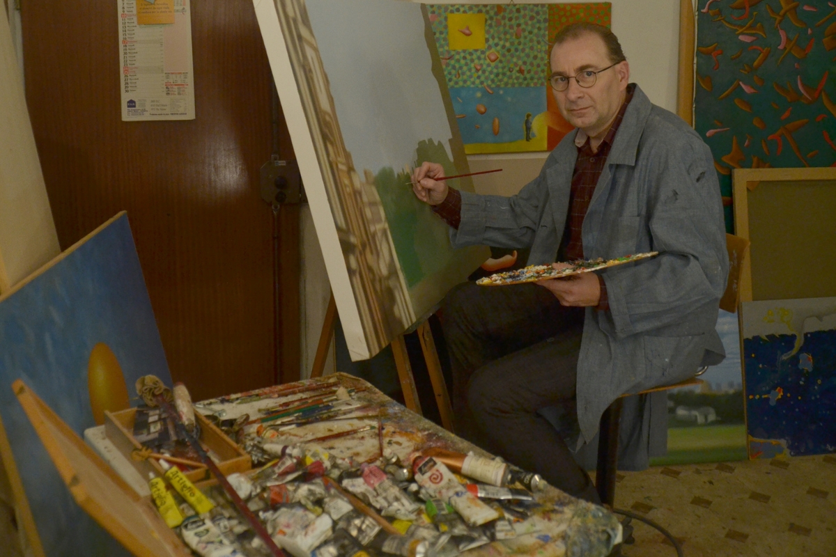 Alberto Repetti in his Studio