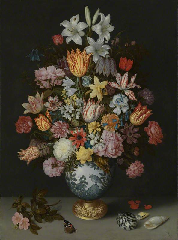 Bosschaert the Elder, A Still Life of Flowers in a Wan-Li Vase (1609)