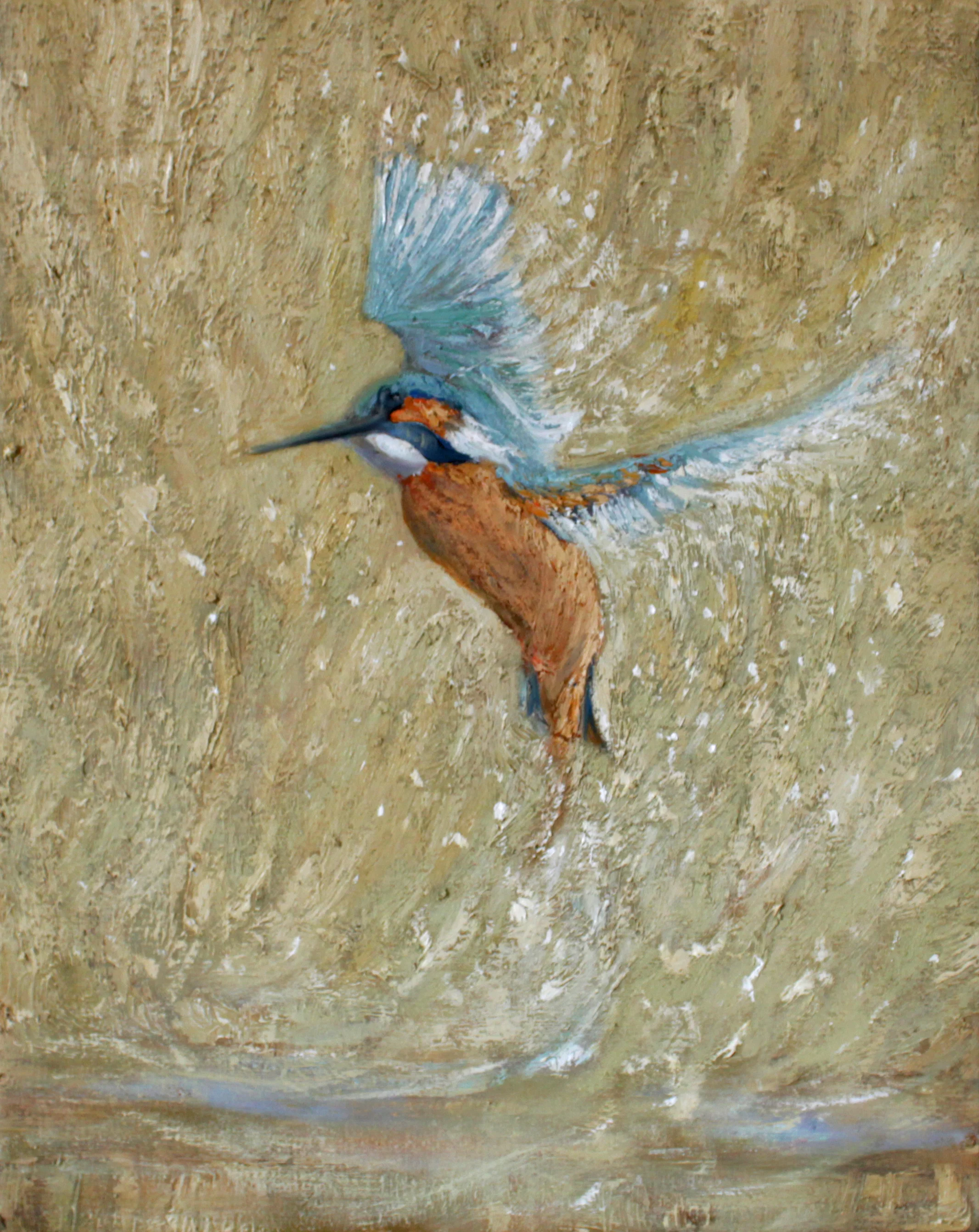 GUIDO SALIMBENI, Kingfisher With Spread Wings