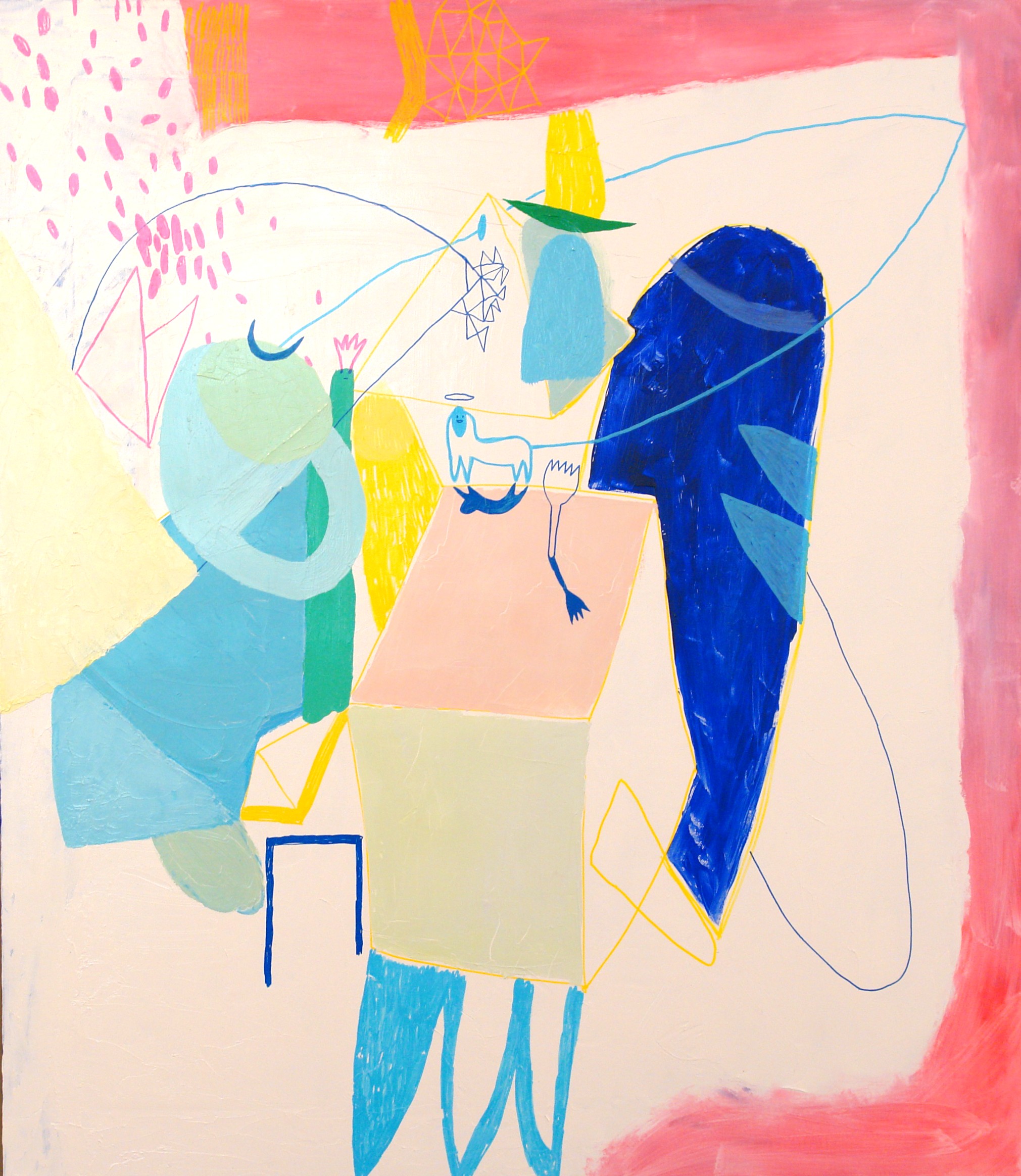 £1,000. Oil, acrylic on canvas Dreamy Conversation 1 by Persefi Eskes