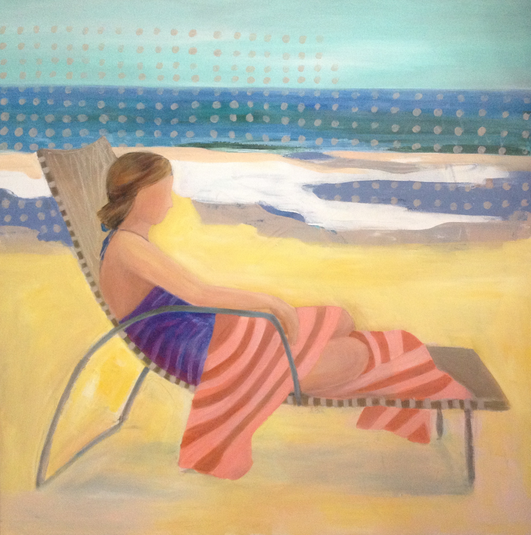£680. Acrylic on canvas. By The Beach by Nadya Peovska