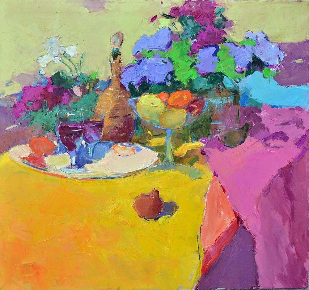£3,800. Oil on canvas. Dining Symphony by Alexander Shandor