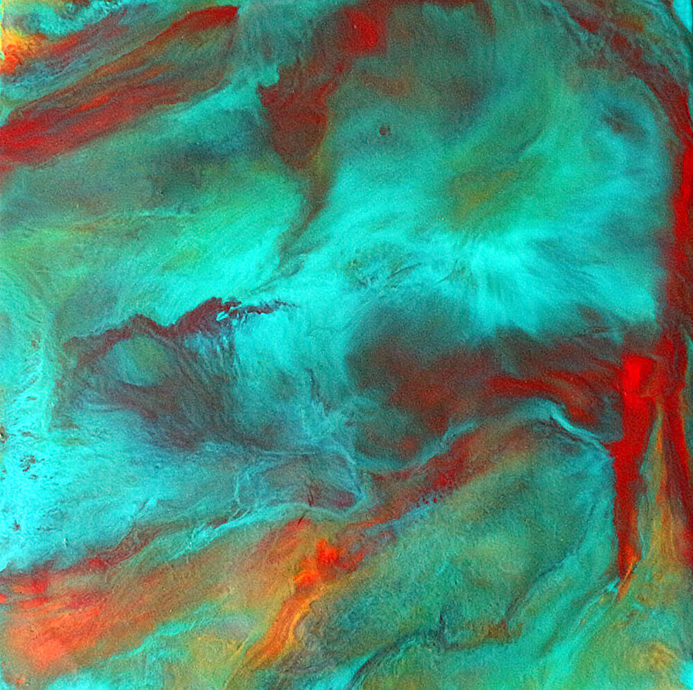 £340. Local beeswax and R&F pigment on Ampersand Encaustic board The Glow by Kristen Wilkerson
