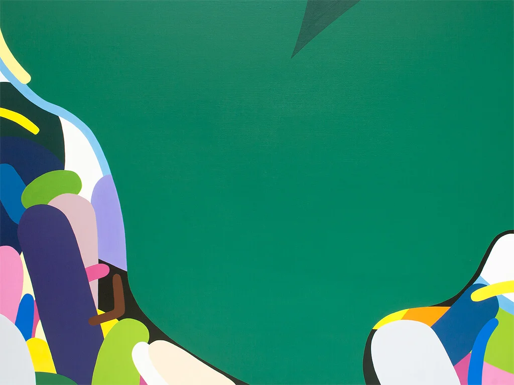 Usual day painting with large green area and colourful organic shapes.jpg