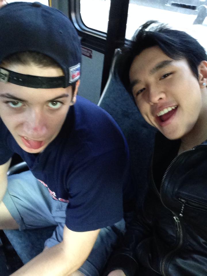 Alex and I chilling on the bus