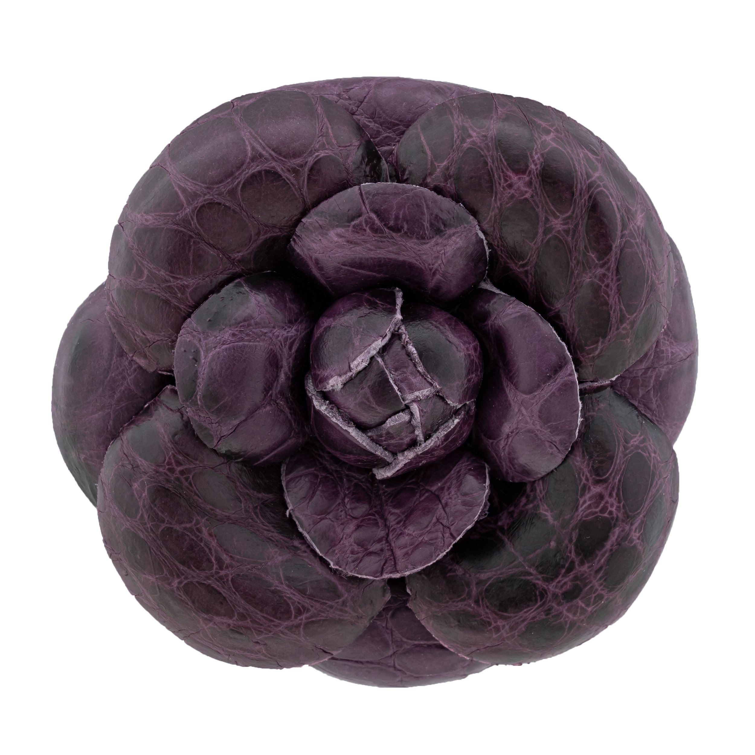 Fleur'd Pins Large Purple Alligator Camellia - Front.jpg