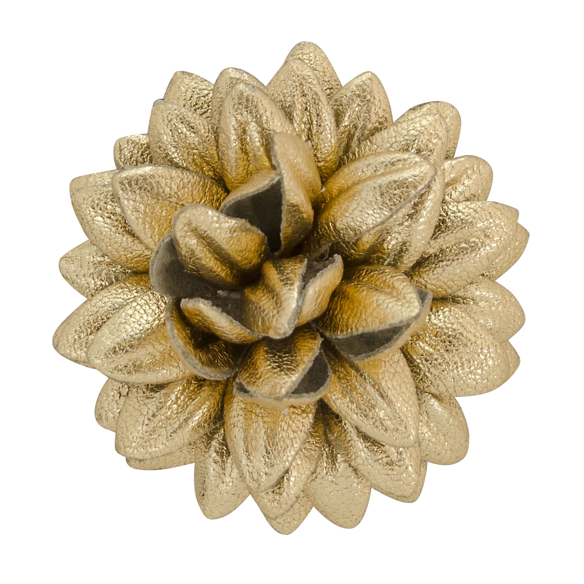 Fleur'd Pins FW15 Gold Leather Fleur - Front.jpg