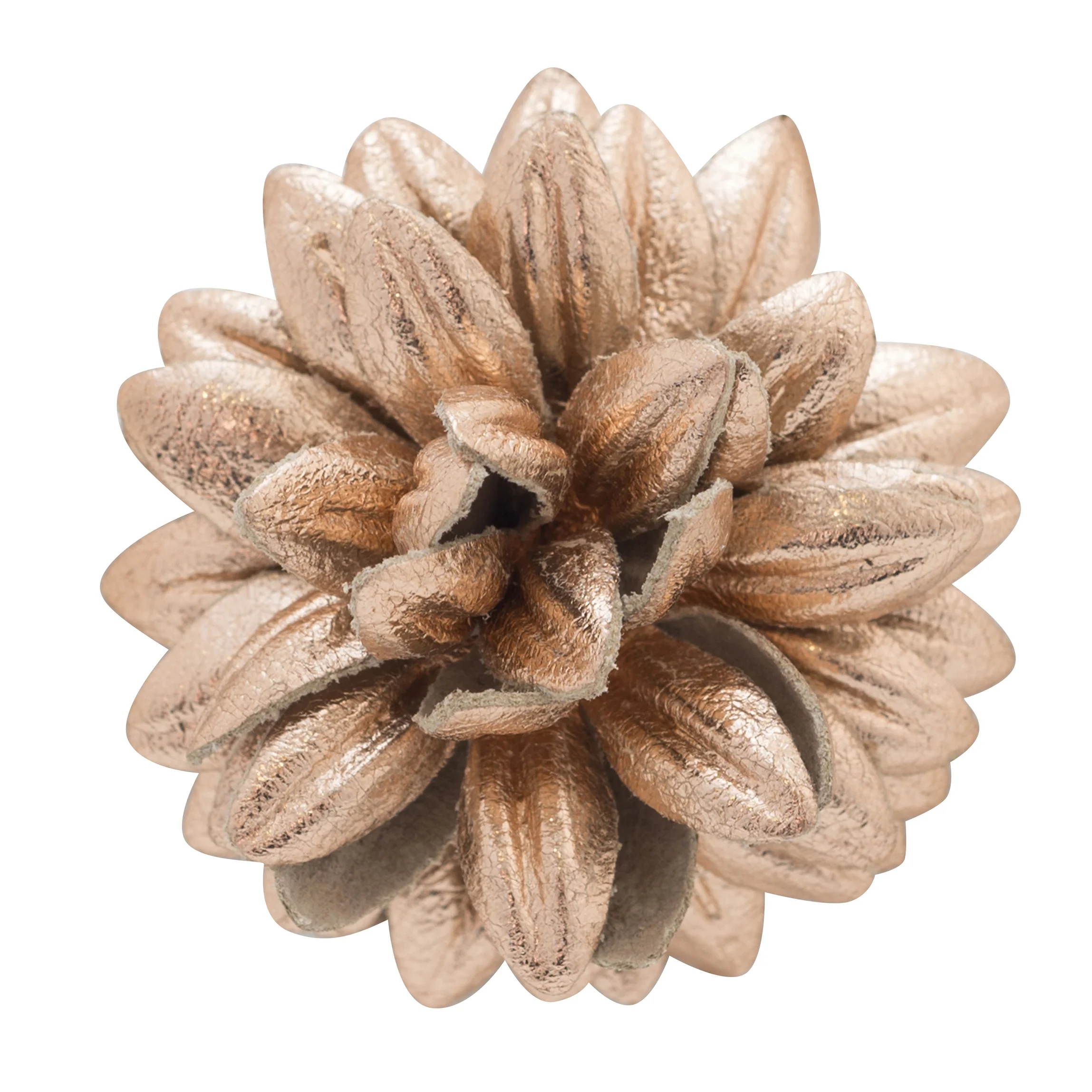 Rose Gold Leather Dahlia Front - Fleur'd Pins.jpg