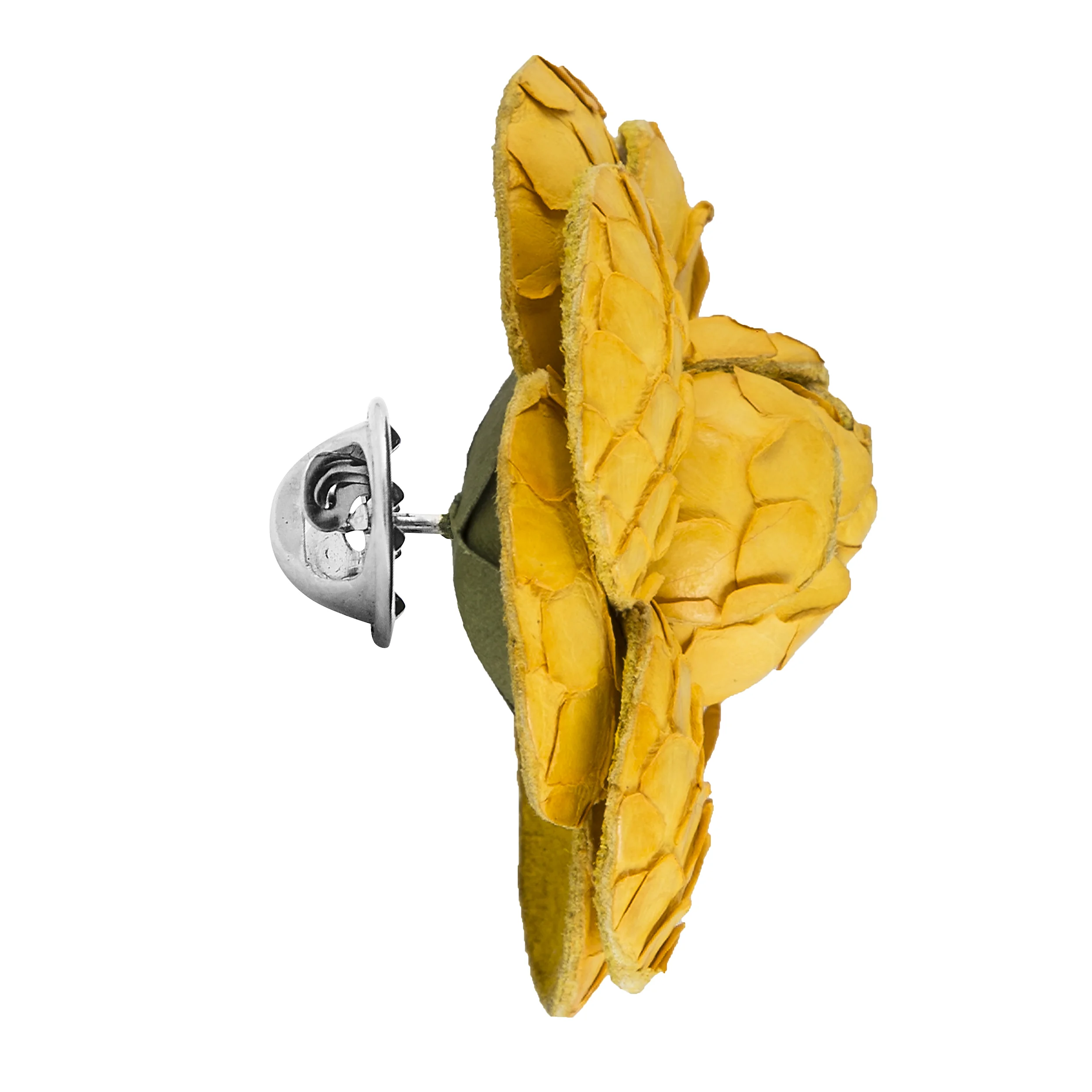 Canary Matte Python Camellia — FLEUR'D PINS