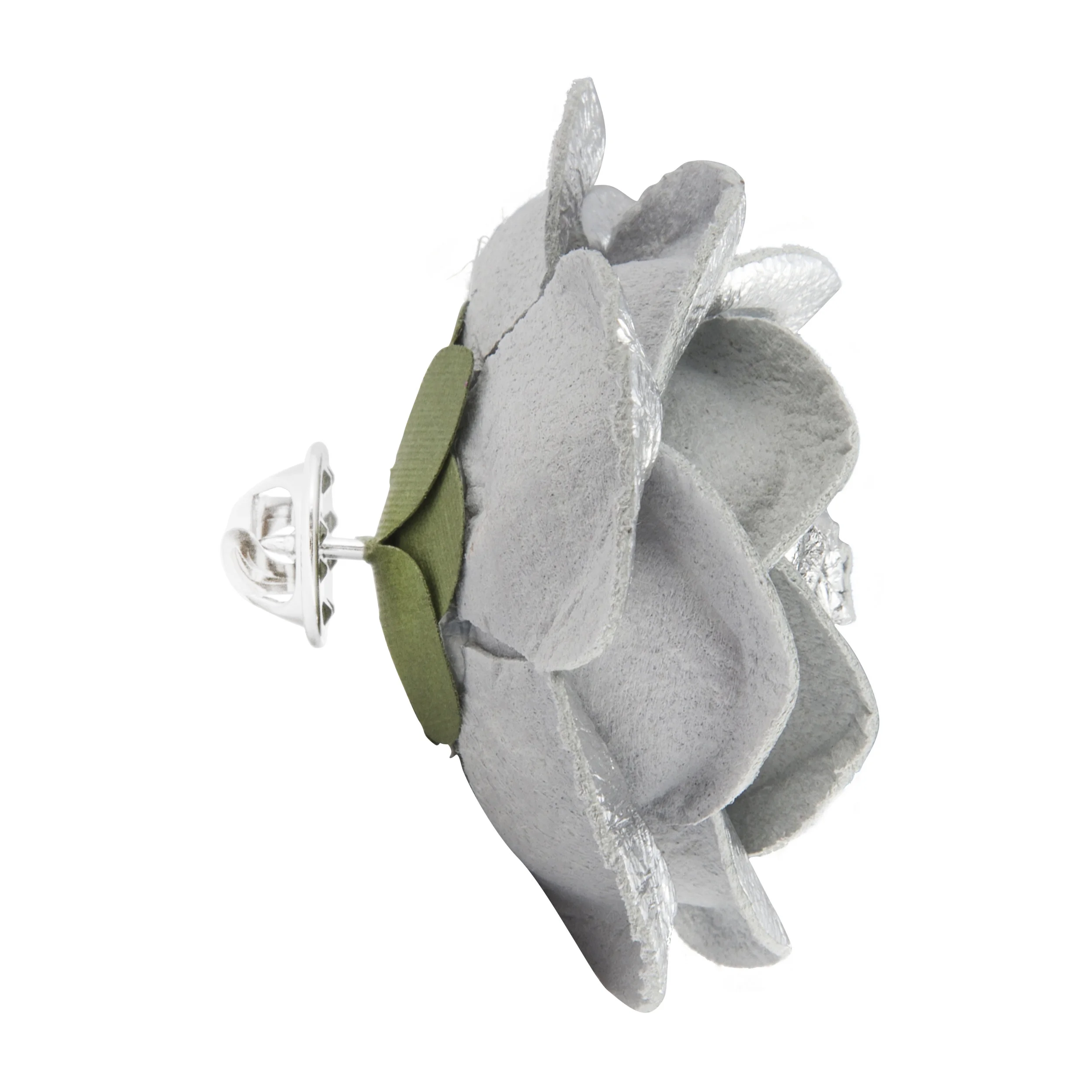 Fleur'd Pins Silver Leather Ella Rose - Profile.jpg