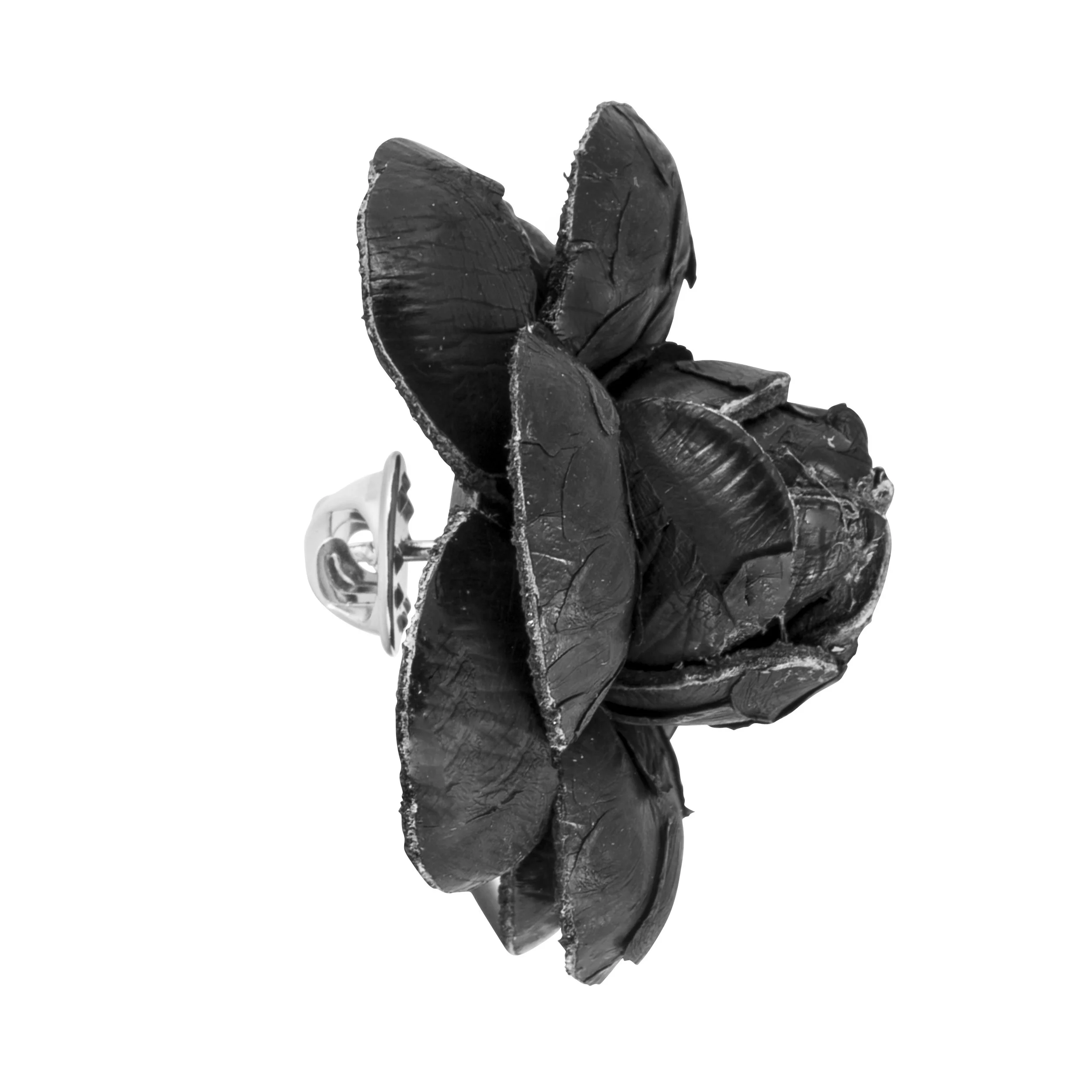 Fleur'd Pins Matte Black Python Camellia - profile.jpg
