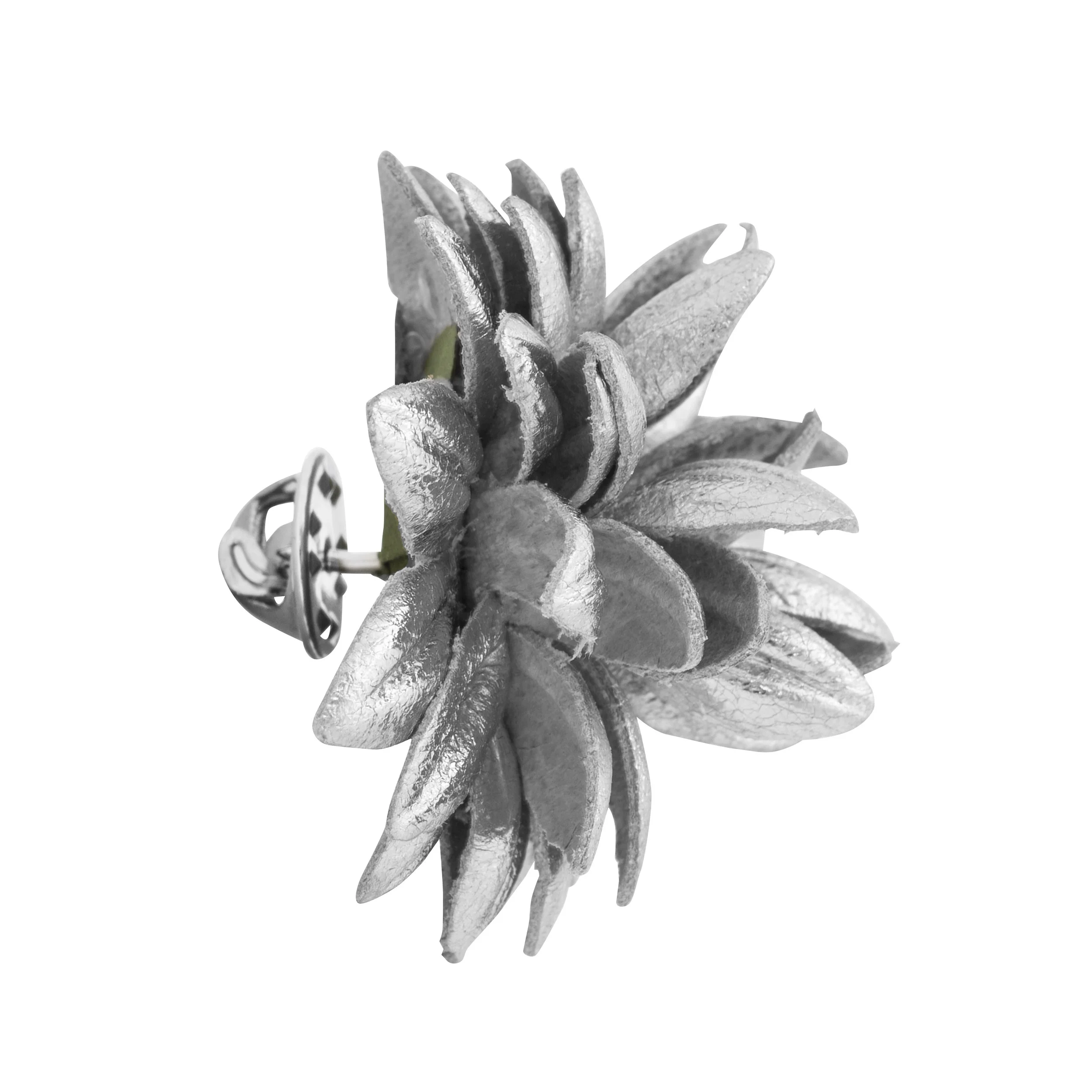 Fleur'd Pins Silver Leather Dahlia - Profile.jpg
