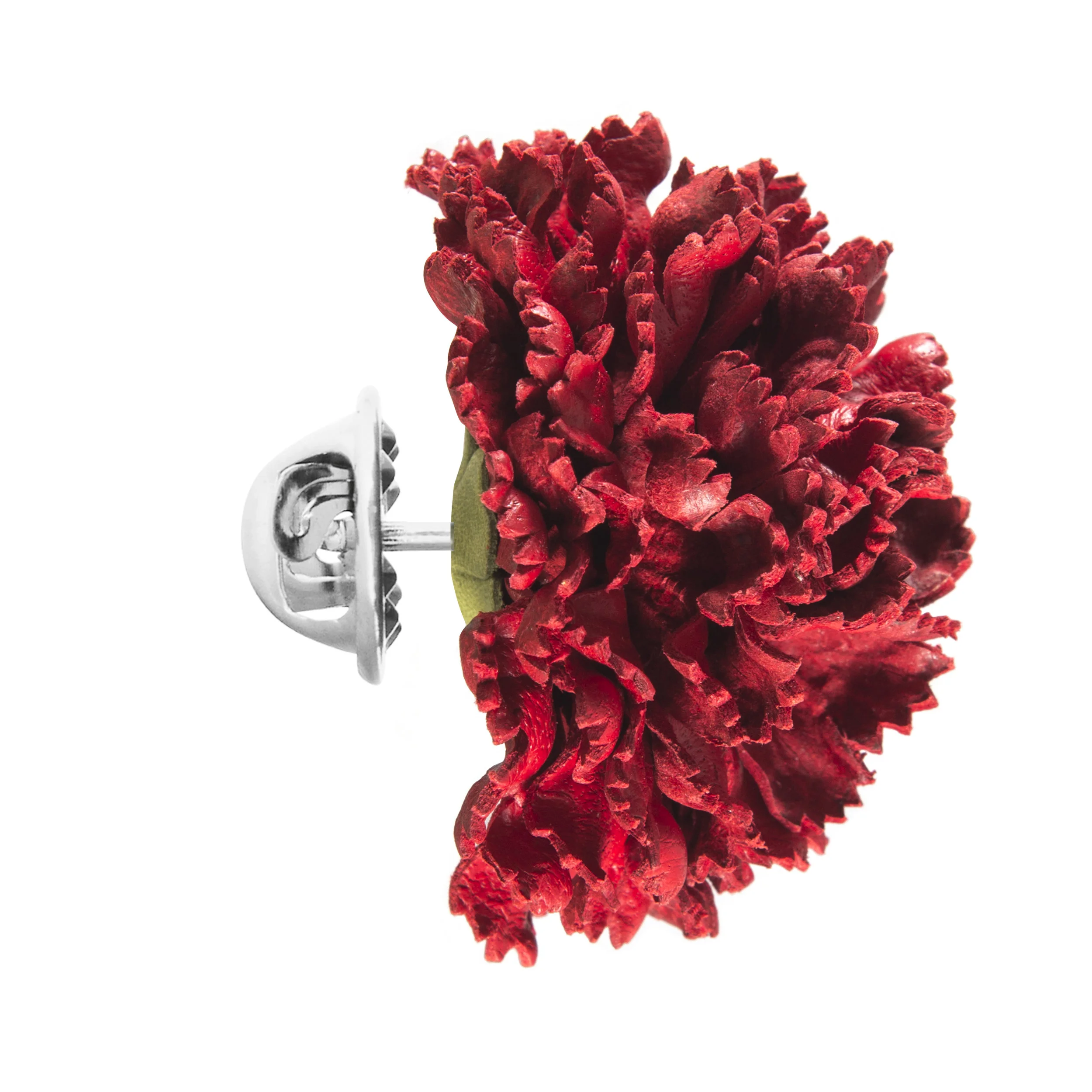 Fleur'd Pins Large Red Leather Carnation - Profile.jpg