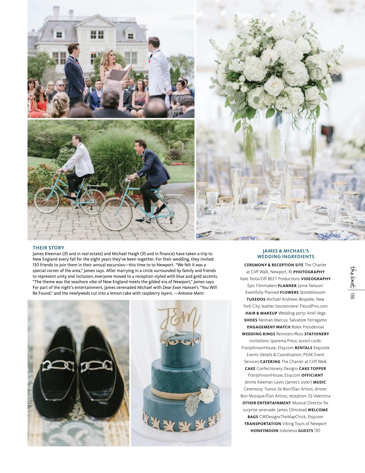 James and Michael Wedding featuring Fleur'd Pins Red Leather Ella Roses in The Knot 2019 page 2.png