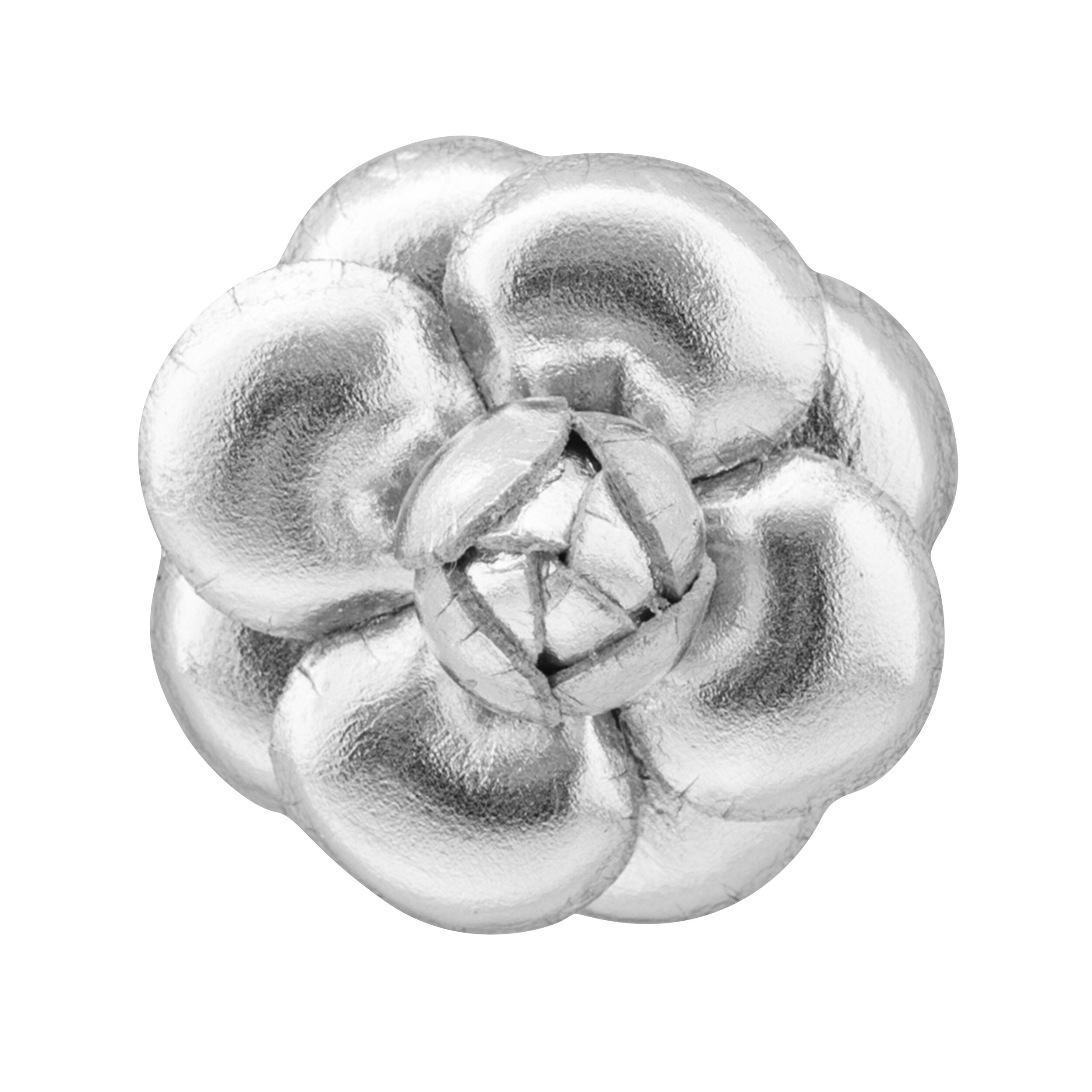 Fleur'd Pins Silver Leather Camellia - Front.jpg
