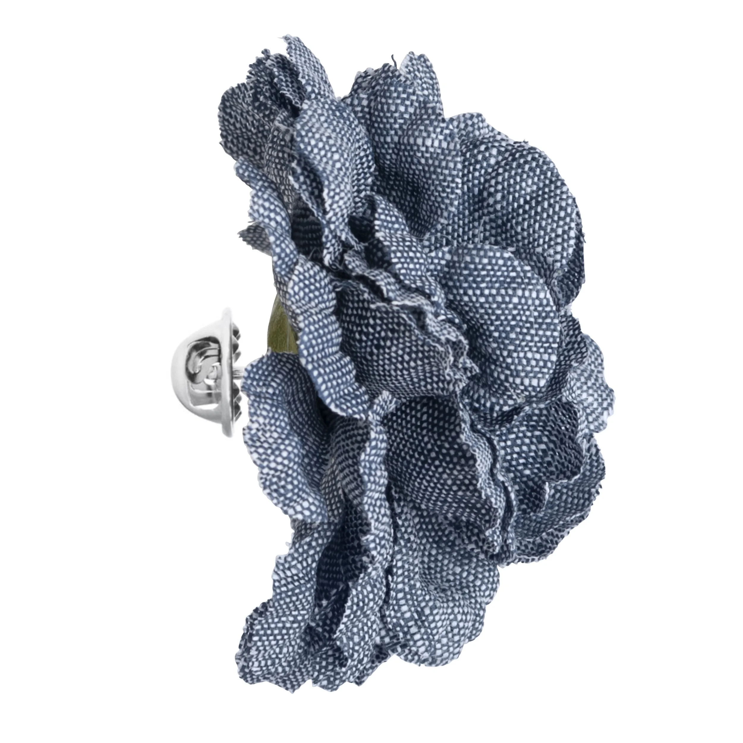 Fleur'd Pins Large Navy Chambray Hampton Carnation - profile.jpg