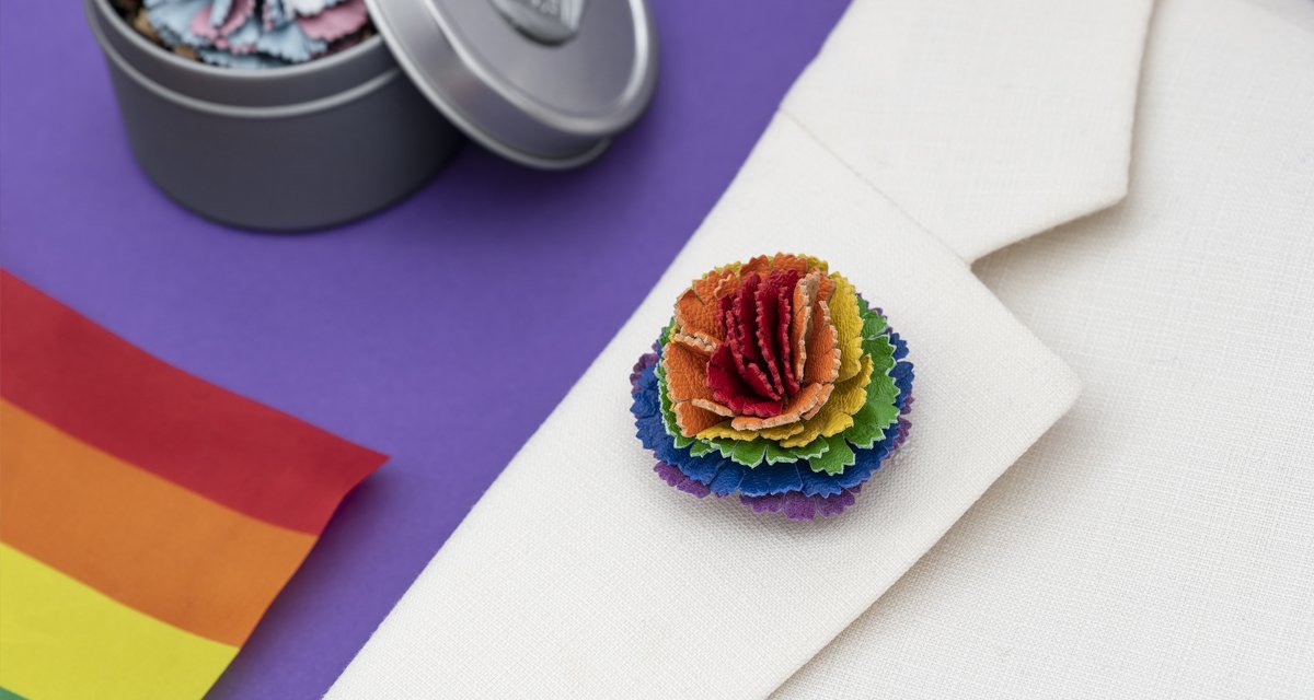 #FleurdPins-PRIDE-Leather-Carnation-lapel-flowers-boutonnieres-photo-by-Andrew-Werner.jpg