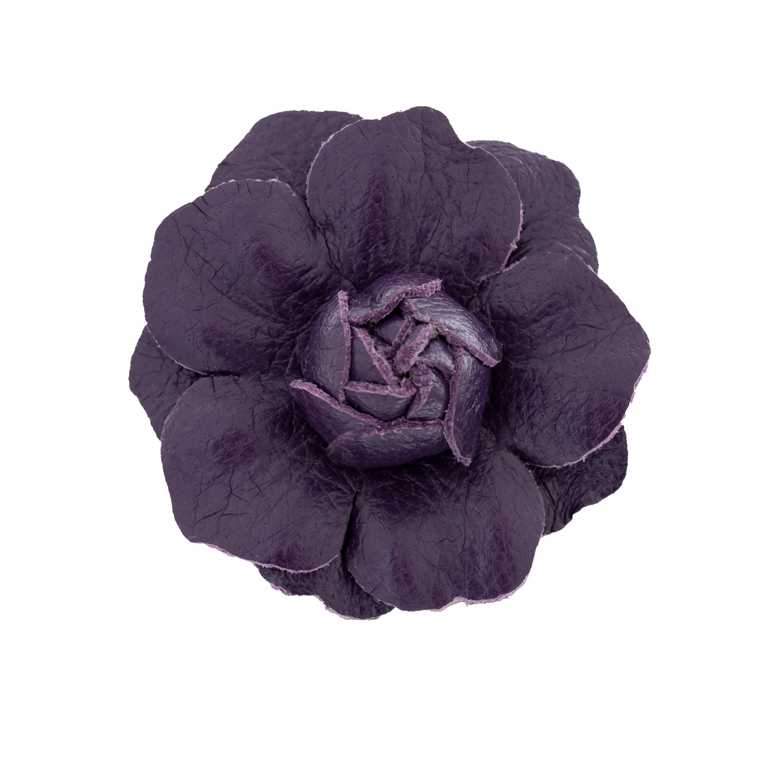 Fleur'd Pins Mini Purple Leather Gardenia - Front.jpg