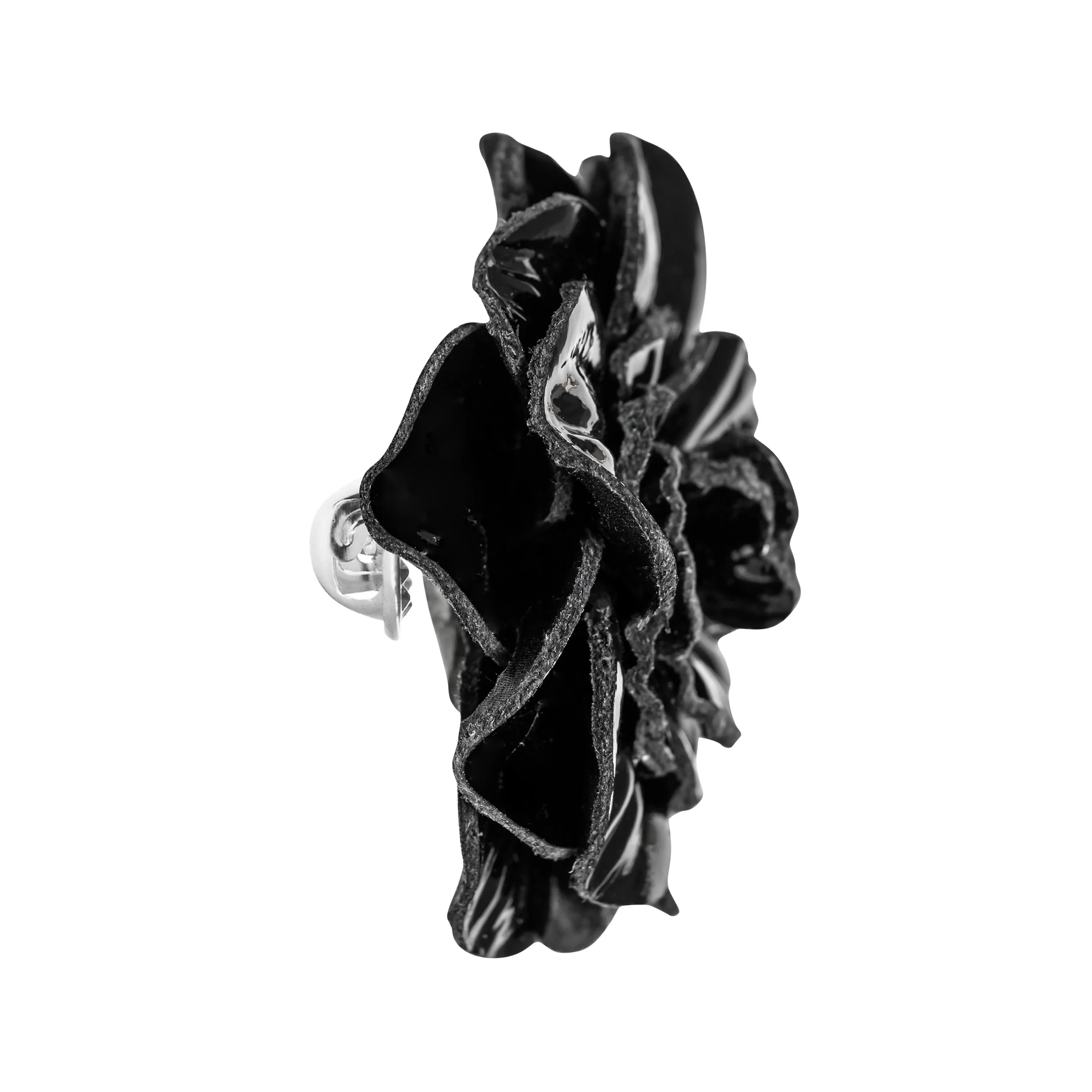 Fleur'd Pins Black Patent Leather Geranium - Profile.jpg