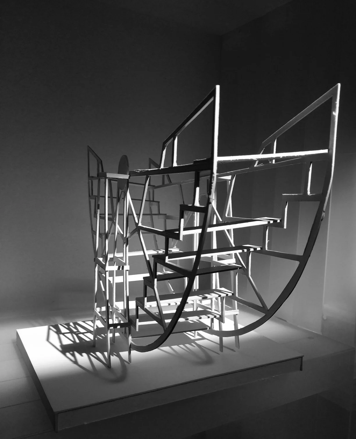 Model for Trick Endings, (detail), matte board, 18" x 12" x 4"