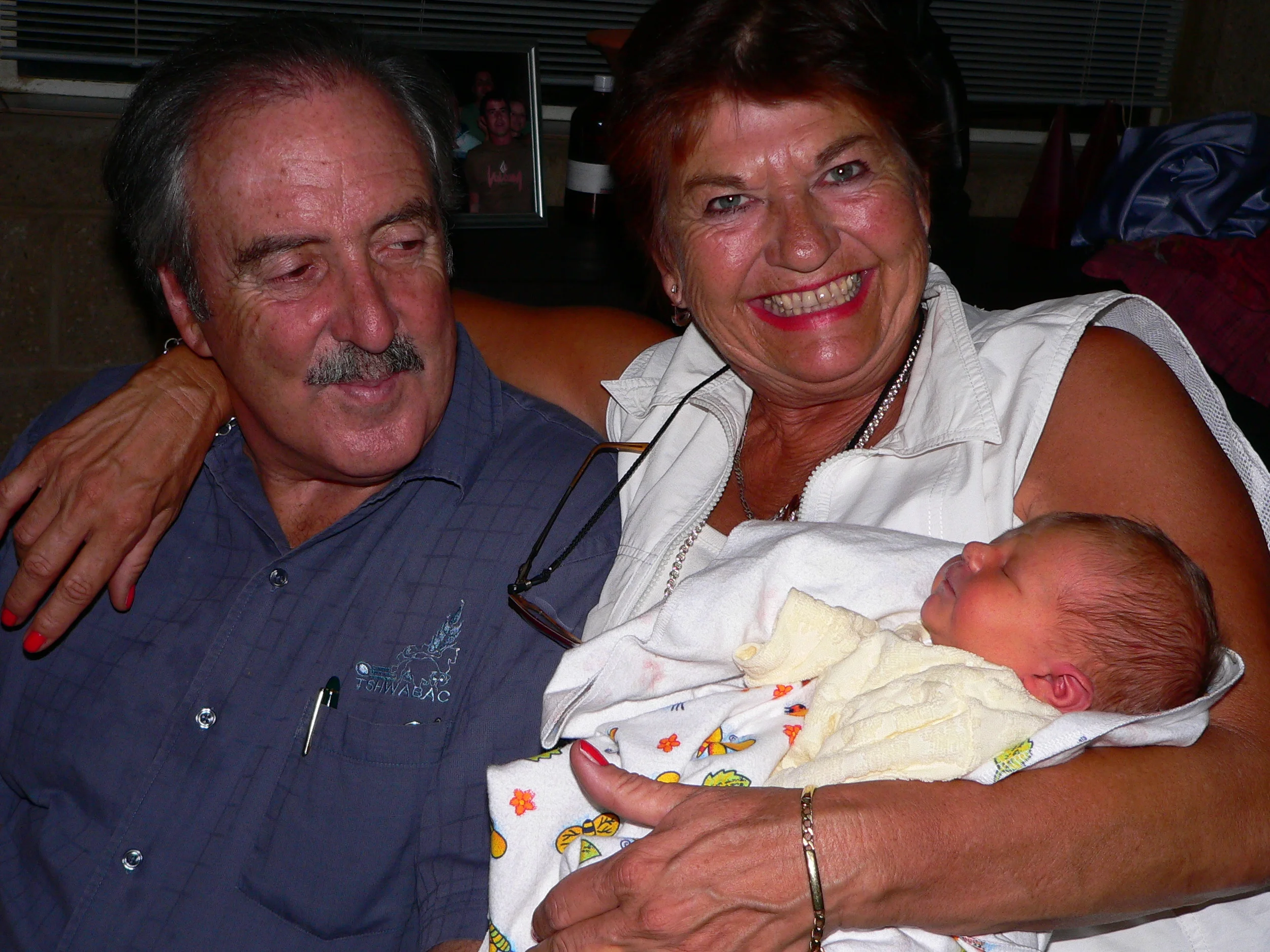 Oupa and Ouma with baby Roscoe. : )
