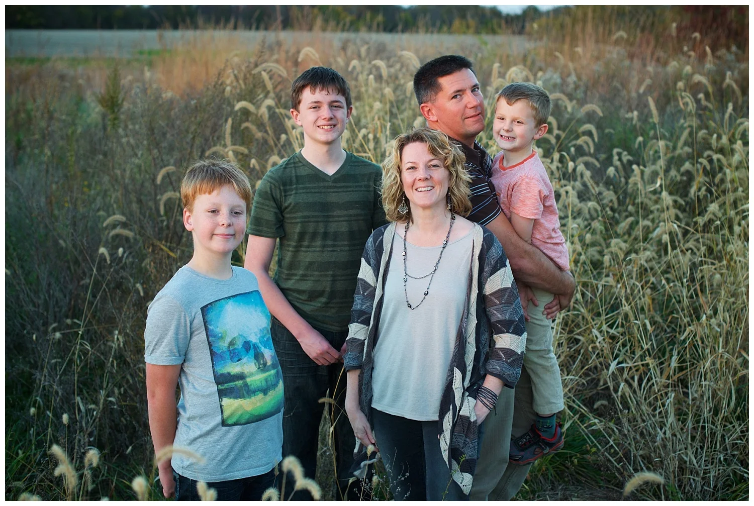 The Bailey family on their Watson land as they looked two years ago. Sean (in front) is now taller than Catherine. Photo: Tytia Habing Photography