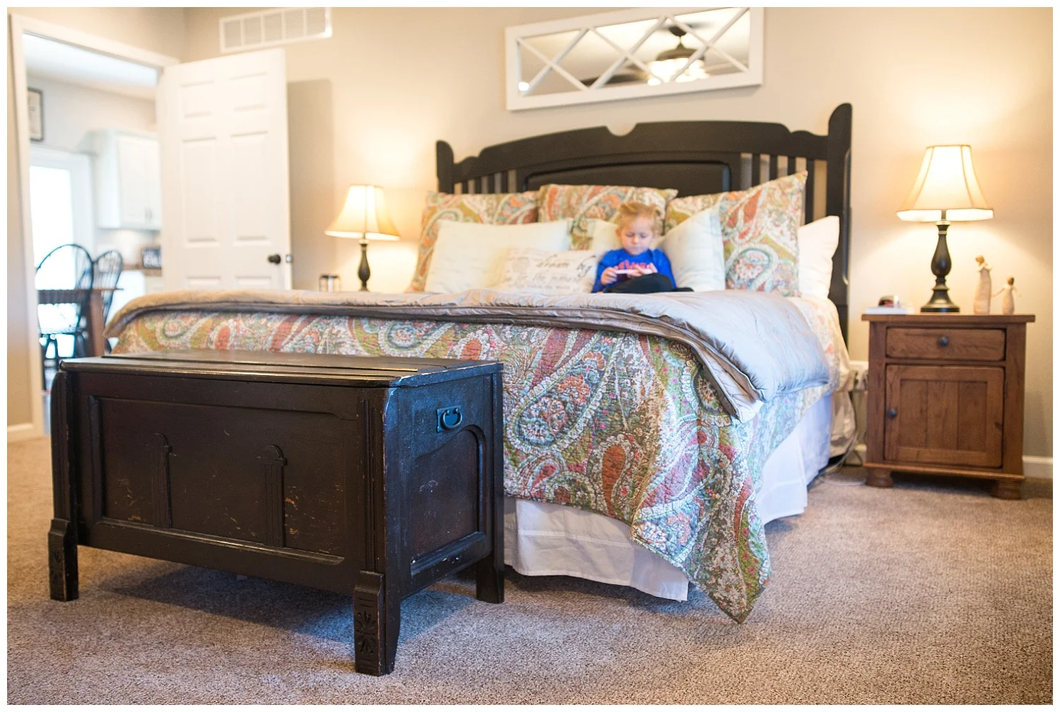Her bedroom furniture came from, where else, Uebinger's Furniture in Flora, IL. The chest came from an antique shop. 