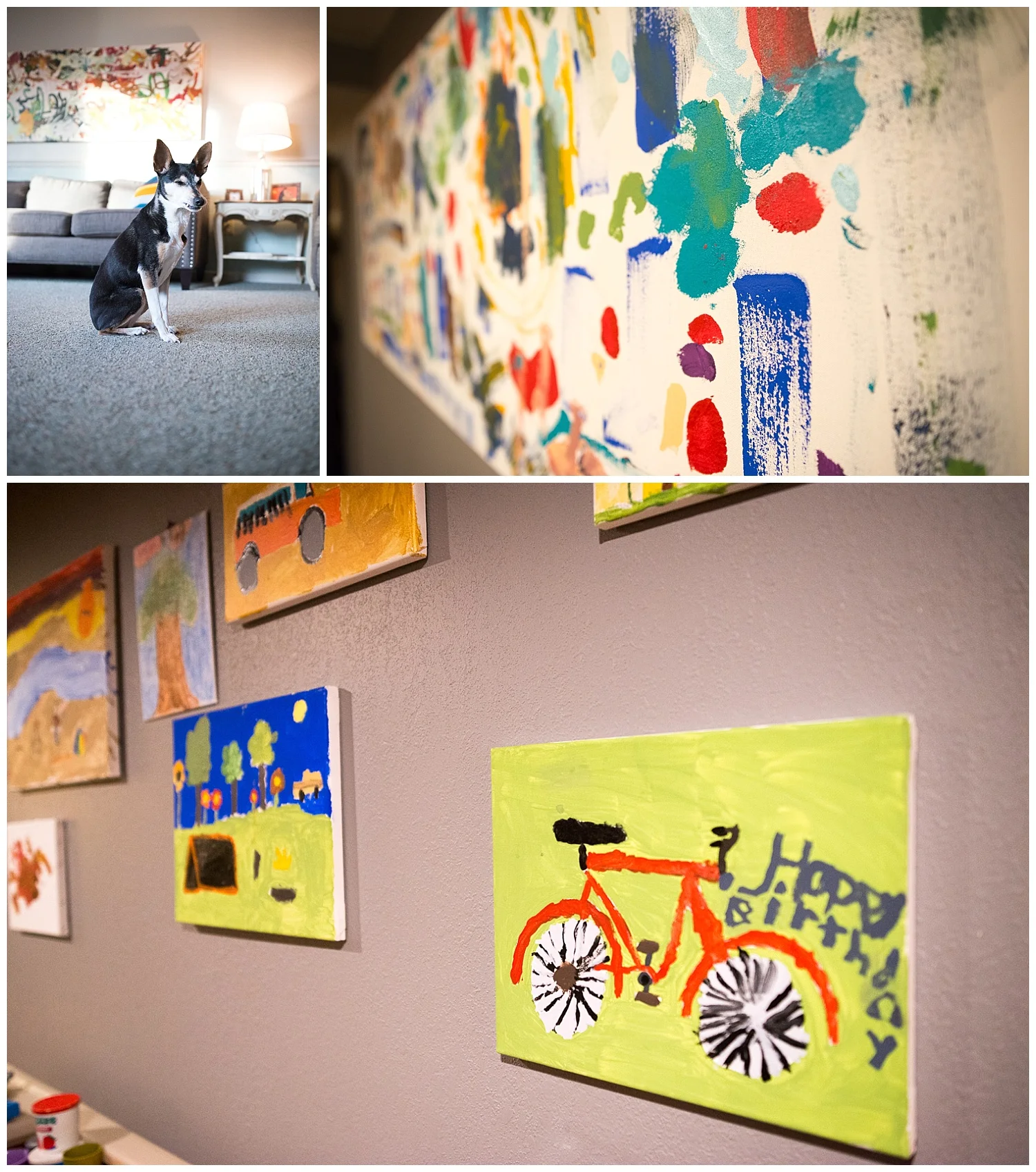 As an art teacher at St. Anthony’s High School, Christy comes up with great ways for her own kids to get creative. The artwork lining their walls consists of solid wood doors covered in canvas and painted by the kids.