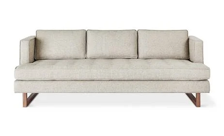 Aubrey Sofa in Leaside Driftwood with wood base
