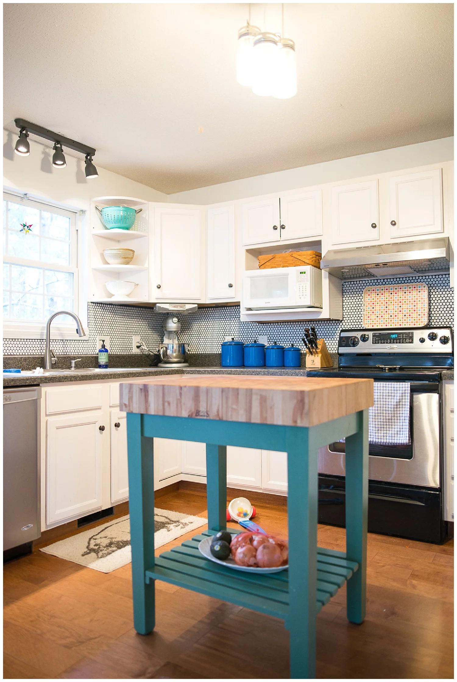 The kitchen island came from the John Boos Showroom in Effingham. Note the popper in the background. 