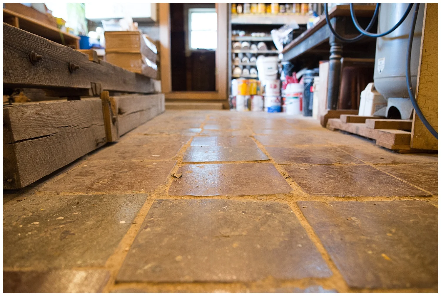 This floor is 8” thick conduit tile their grandpa purchased for $0.02/piece.