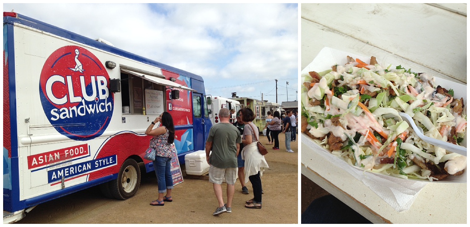 After we checked out the shop we hit the food trucks. Club Sandwich was my choice. I got the Trashcan with half rice/half cabbage, cilantro chicken and something pork. There were many customizable options involved that I can't remember, but you get the pic. Fresh and flavorful and around $9. Mike got a delicious-looking gourmet grilled cheese sandwich from another truck. A couple other trucks I remember seeing were the brick oven pizza truck and the coffee truck.