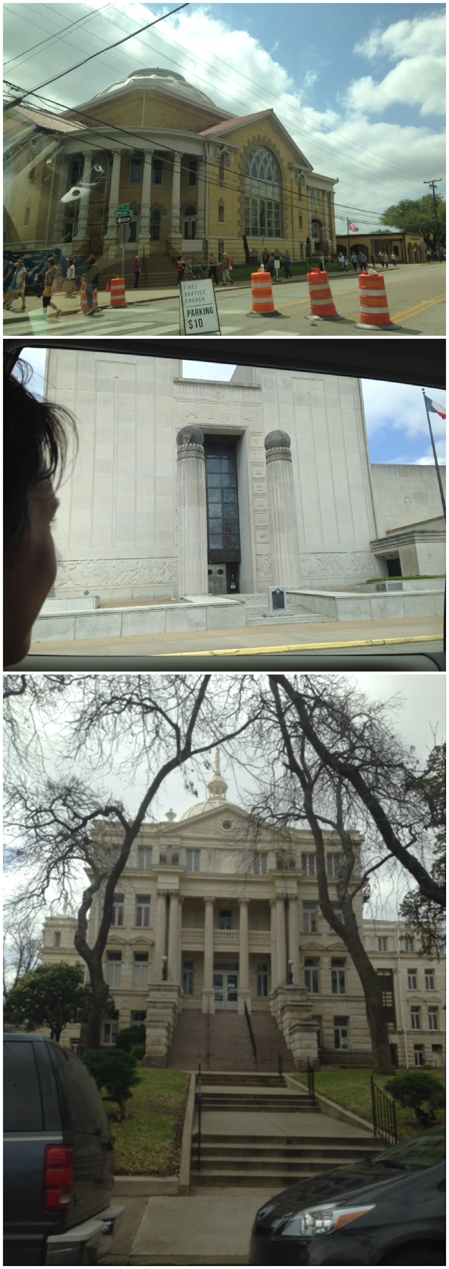 Just a taste of the downtown Waco architecture as taken through the window of a moving car. 