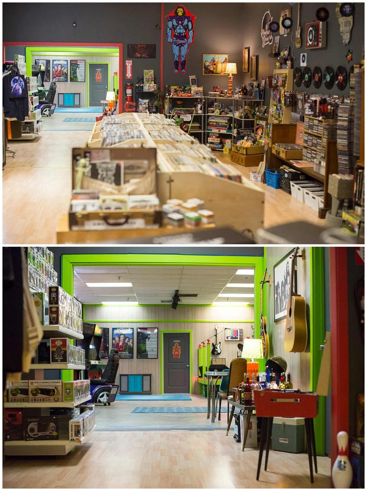 America's Groove used to end at the red framed door up top and his office was from the red frame to the first green framed door. He busted out a wall and did a LOT of work to get the space what it is now.