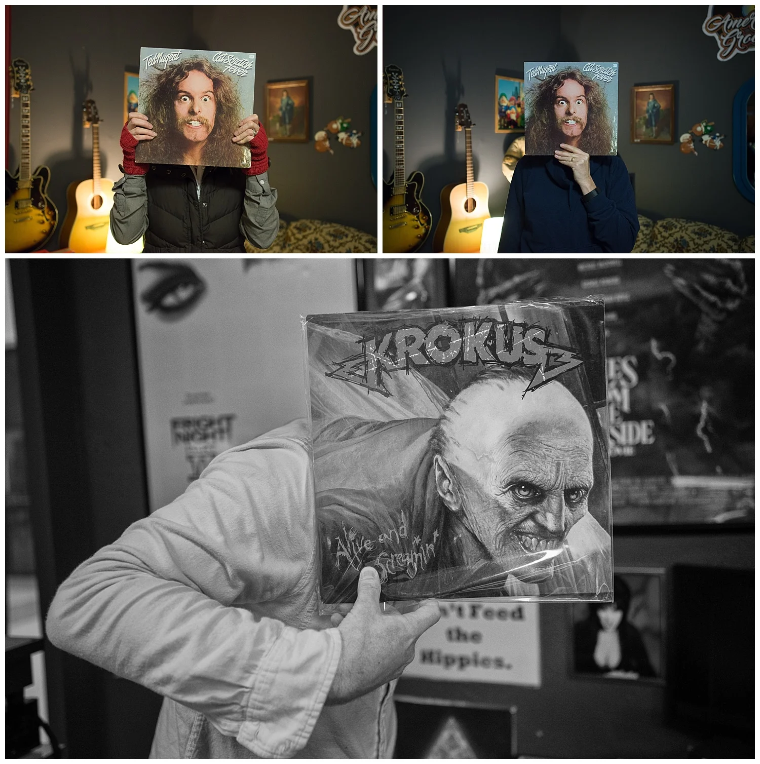 Pretty sure I saw him cringe when we told him we wanted to do this. But he was a good sport and even pulled out the Krokus album for himself.