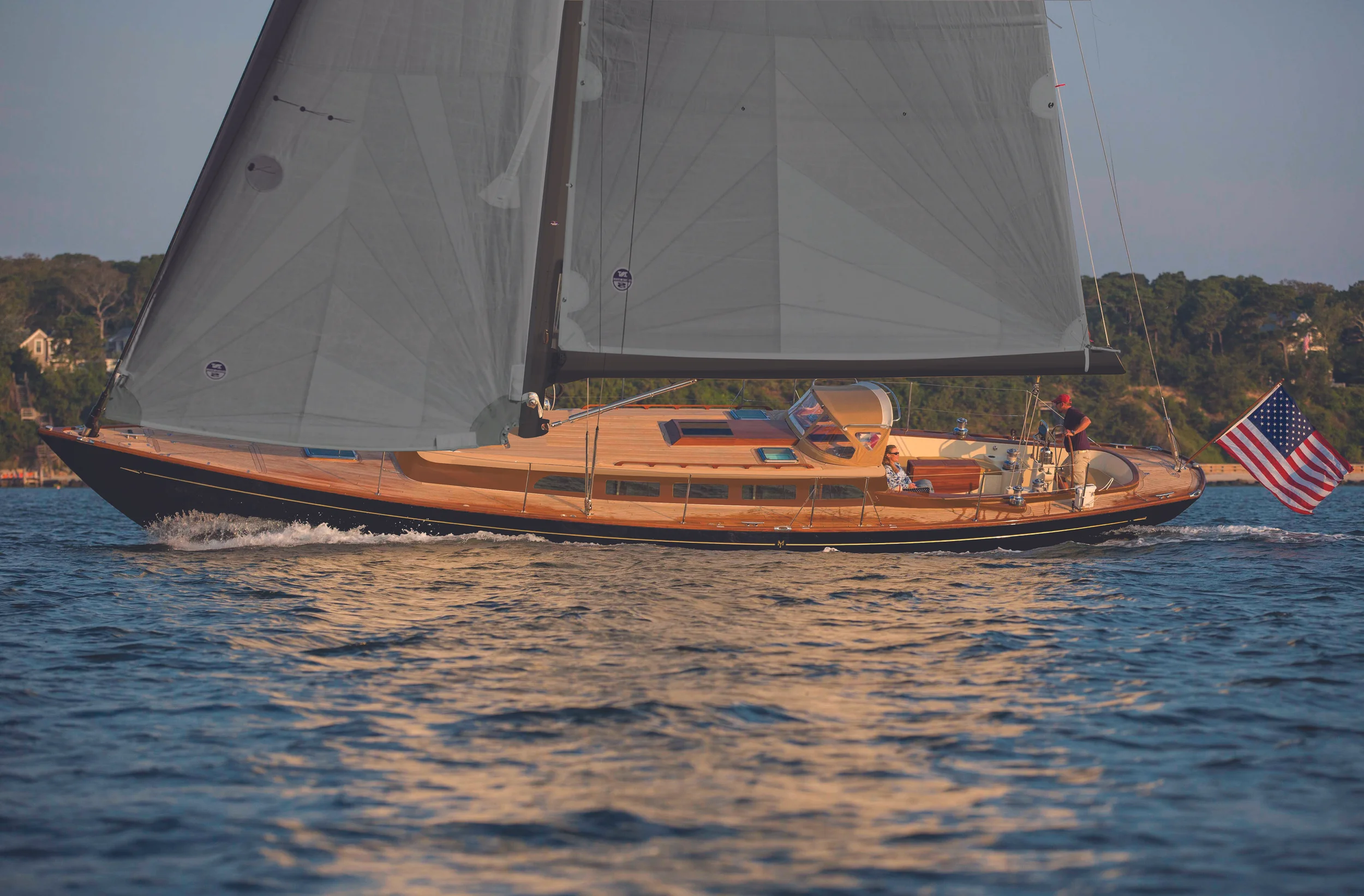graphic addition of teak deck, alt hull and mast color | in collaboration with Morris Yachts