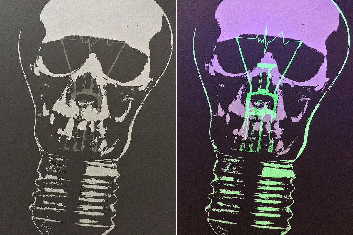Glow in the dark ink layer.
