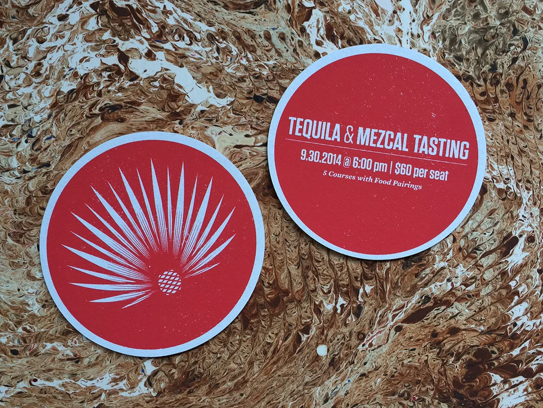 Double sided screen printed 4" coasters.