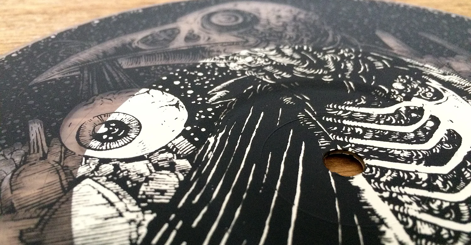 1 color screen printed 7” vinyl B side