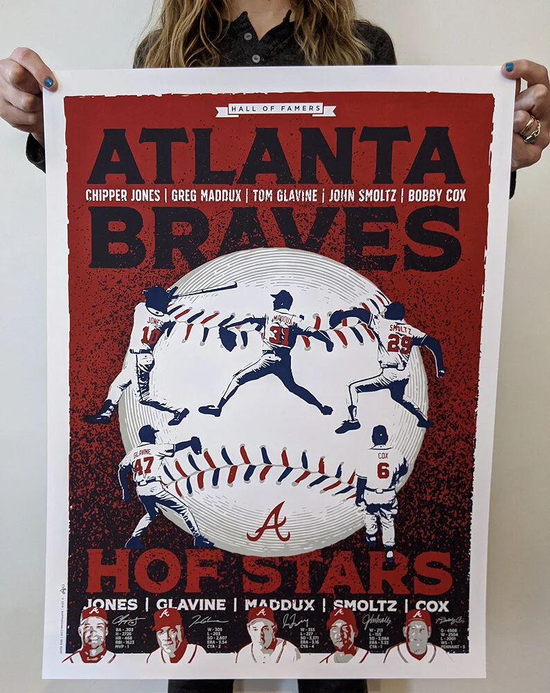 3 color screen printed poster.