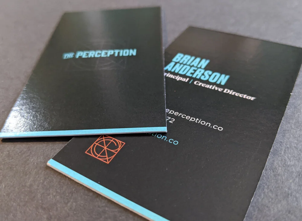4/4 digital print with 1/1 spot gloss clear on 122lb. white plike.