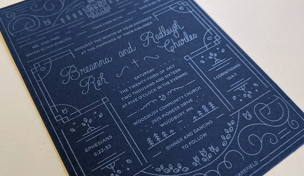 Silver Metallic Screen Printing Ink on navy blue stock.