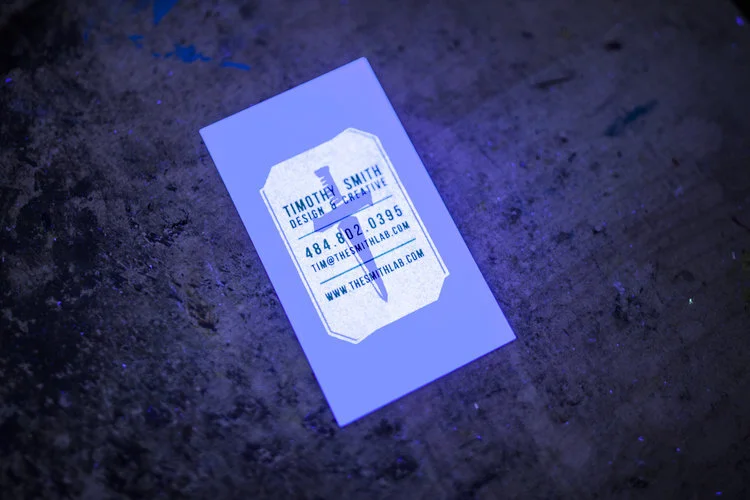 3 color business card w/ glow in the dark ink.