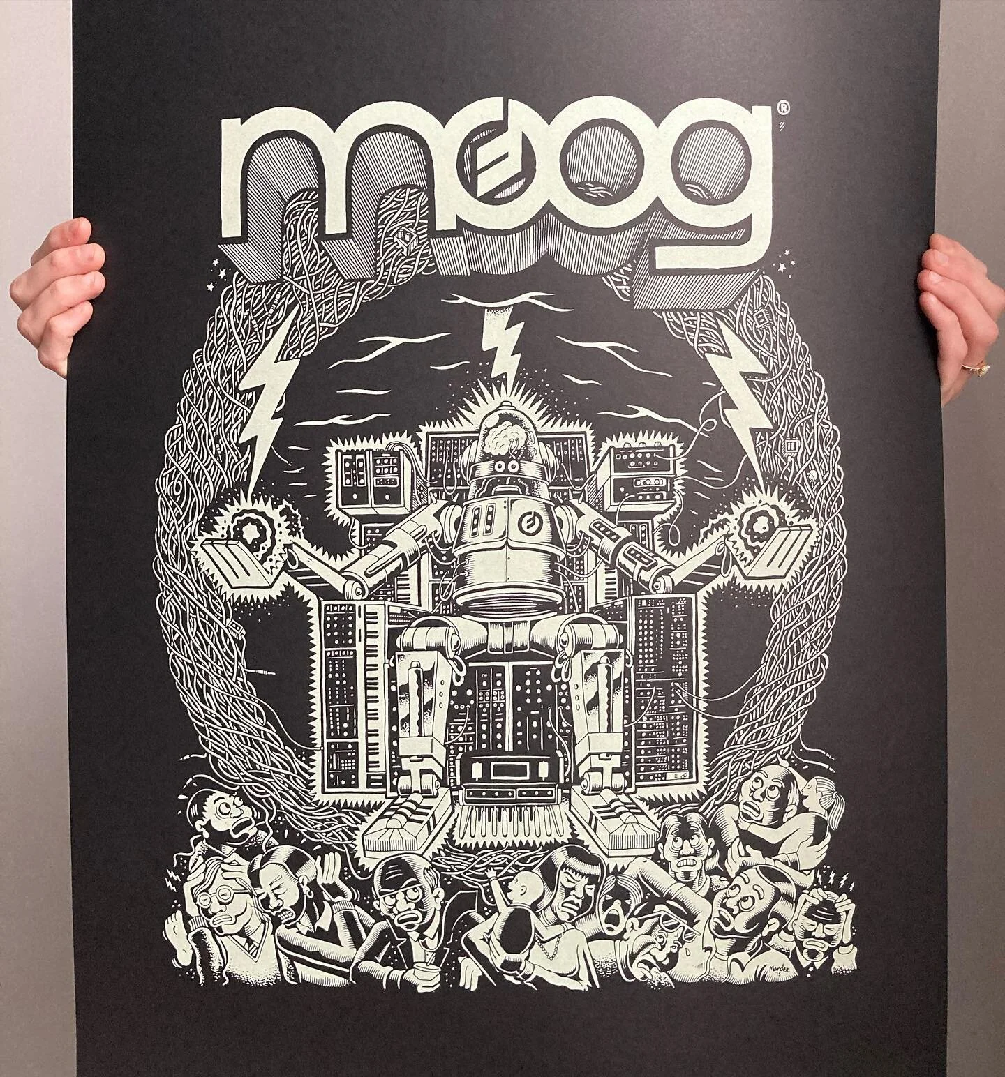 Glow in the dark bois. 24&rdquo; x 18&rdquo; white ink layer down first and then the glow in the dark ink.  65lb Eclipse black Mohawk paper used for these.