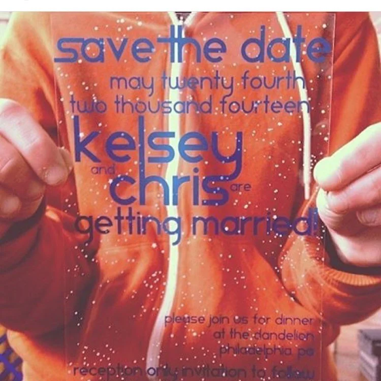 Throwback to my save the date to the family. Two color screen print on transparency paper.