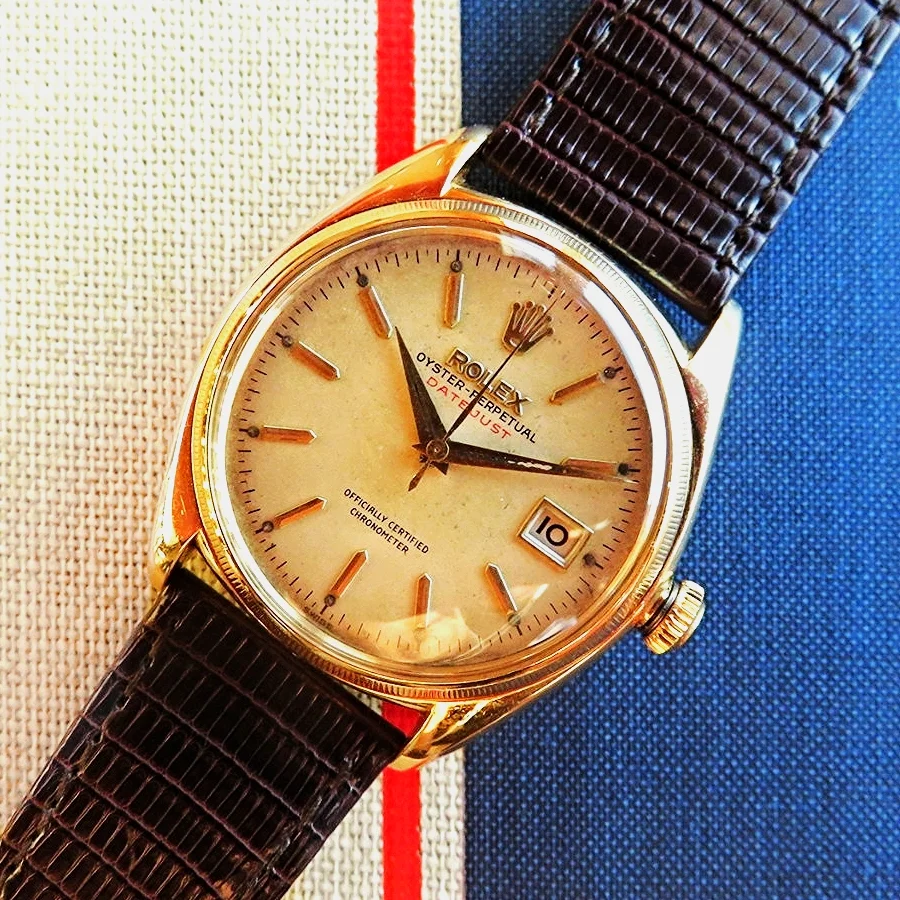 Rolex Datejust Red Font "Ovettone" 4467 (Early Reference, Three Piece Case)