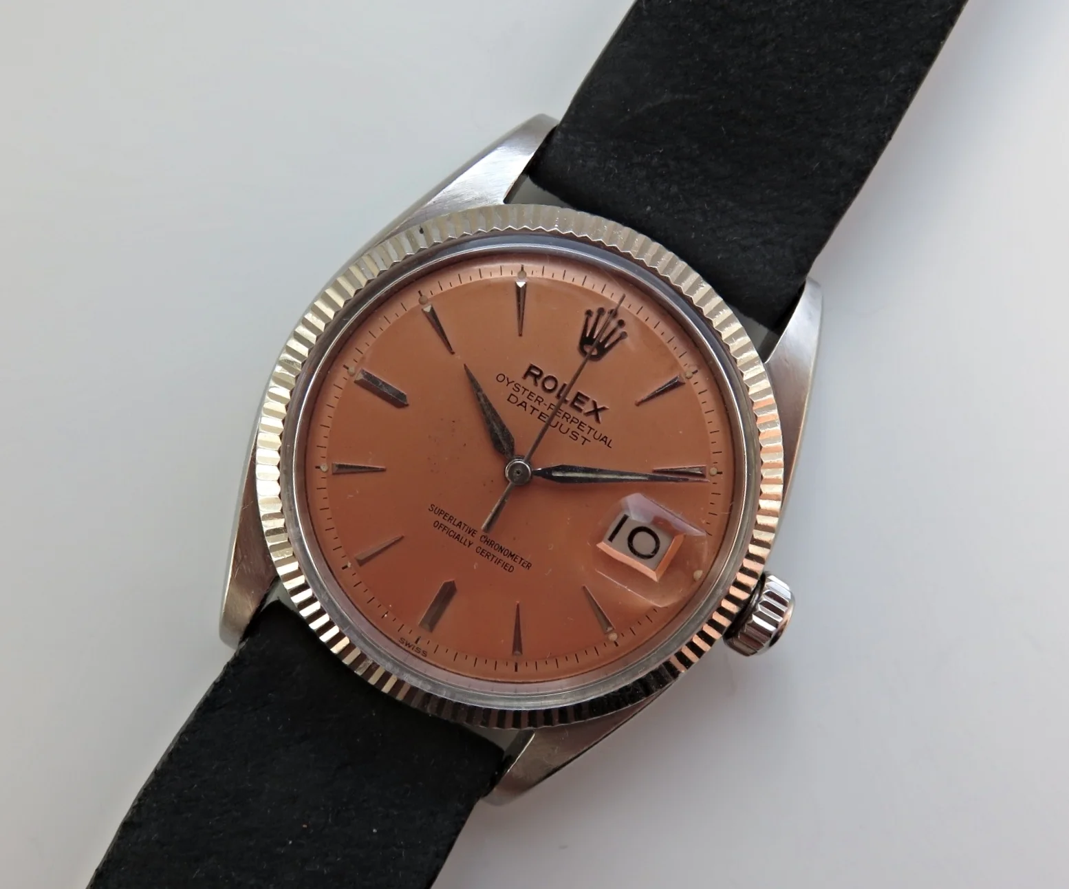 Rolex Datejust Reference 6605 Salmon Dial