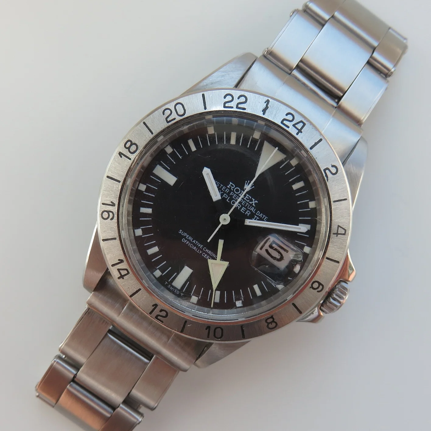 Rolex Explorer II Reference 1655 "Albino" Straight Hand with Service Paper