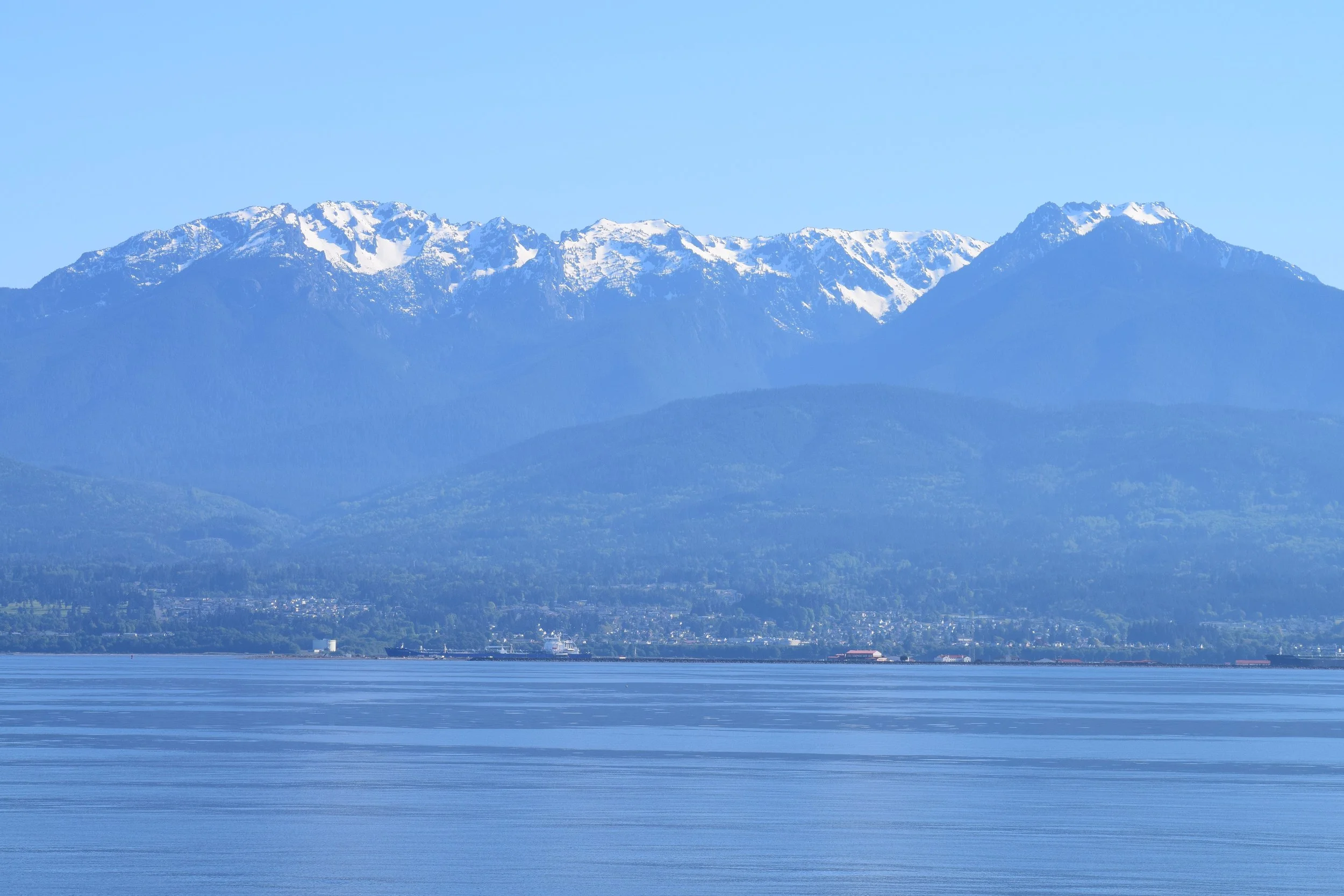 The Olympic Mountains as we approach Port Angeles
